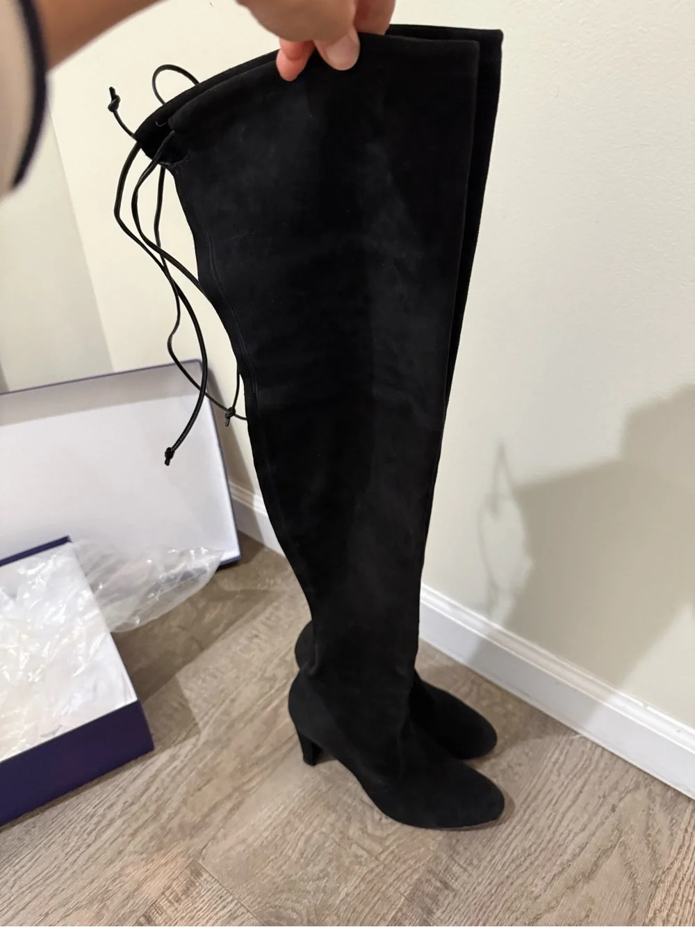 Stuart Weitzman Highland black suede boots 8.5